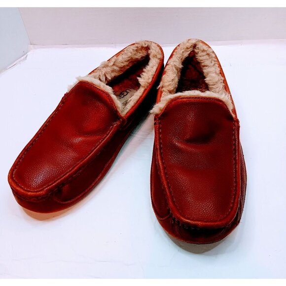 Ugg Australia Men Brown Leather Slip-On Loafer - Picture 2 of 7